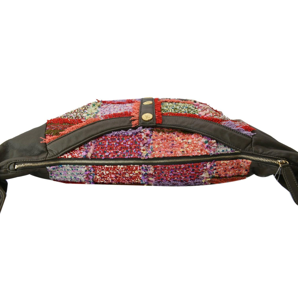 Chanel Tweed Girl Large Leather Shoulder Bag Multicolor