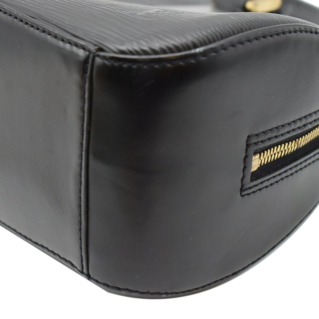 LOUIS VUITTON Jasmine Epi Leather Satchel Bag Black
