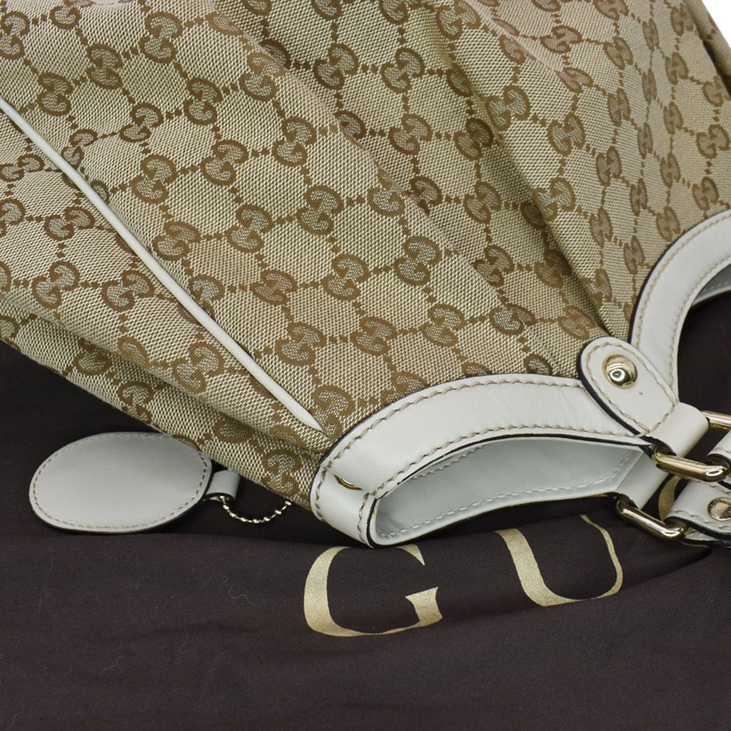 GUCCI Sukey Medium Gucci Canvas Tote Bag Beige 211944