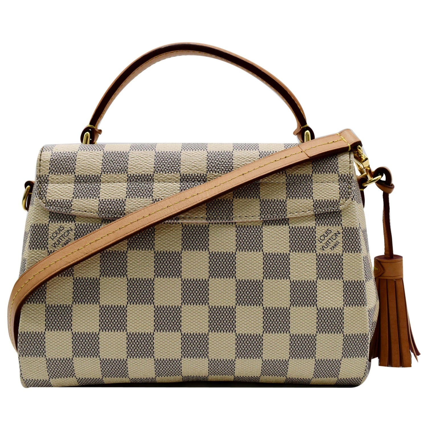 LOUIS VUITTON Croisette Damier Azur Satchel Crossbody Bag White