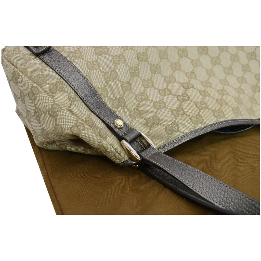 GUCCI Medium Abbey Gucci Canvas Shoulder Bag Beige 130736