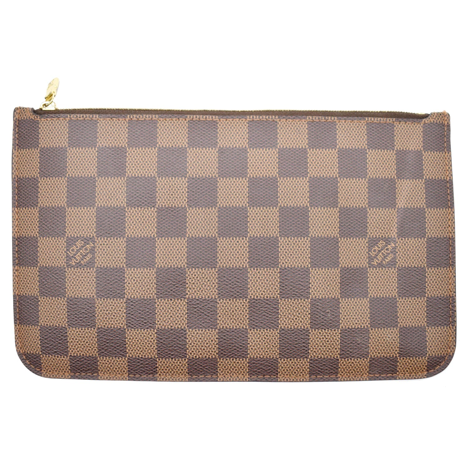LOUIS VUITTON Pochette Wristlet Pouch Damier Ebene Neverfull MM Brown