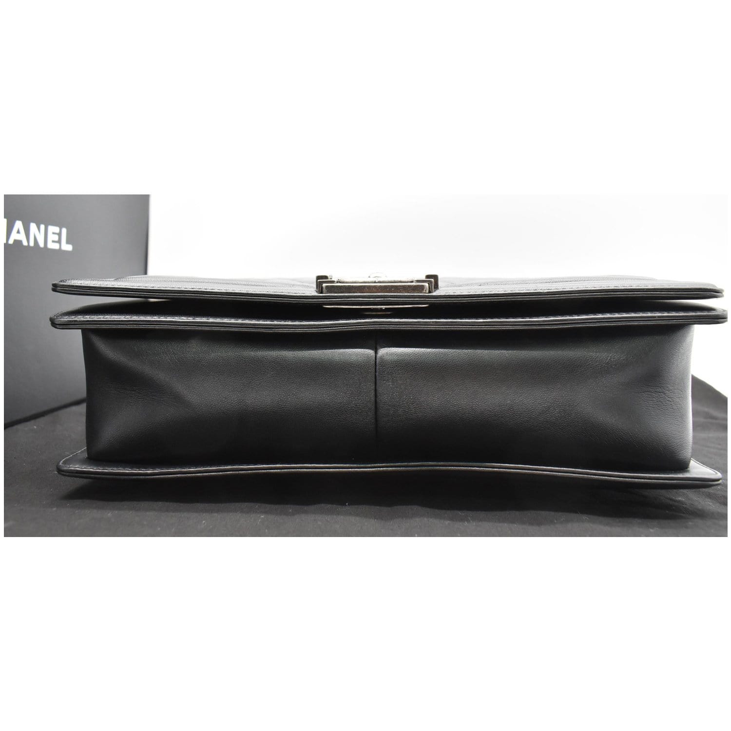 Chanel Large Boy Flap  Quilted Leather Shoulder Bag Black