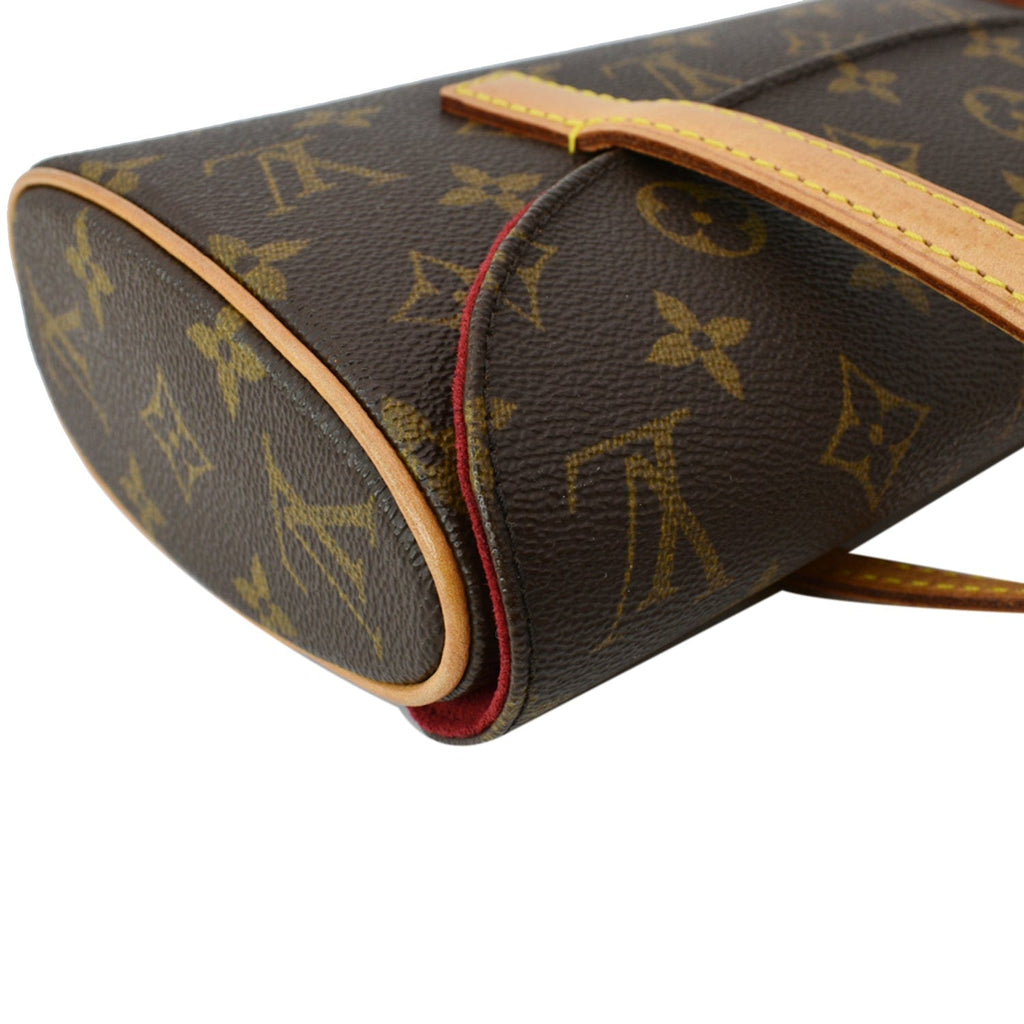 LOUIS VUITTON Sonatine Monogram Canvas Satchel Bag Brown
