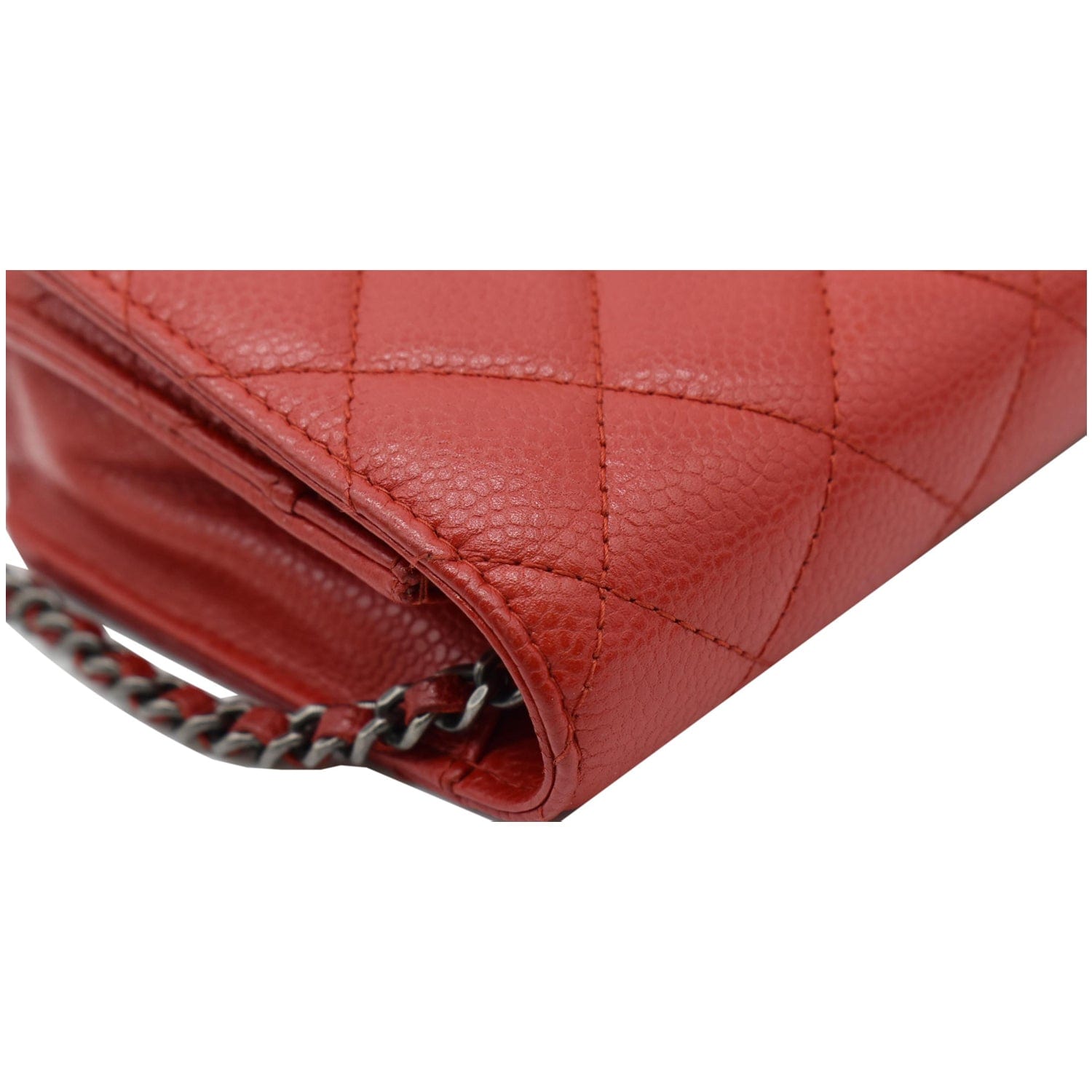 Chanel CC WOC Caviar Leather Chain Crossbody Bag Red