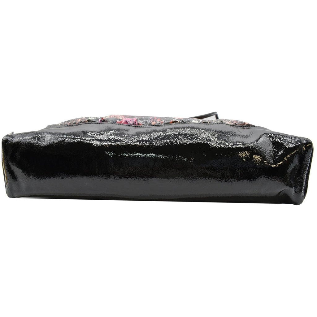 Chanel 31 Large Leaves Printed Leather Shopping Shoulder Bag Black