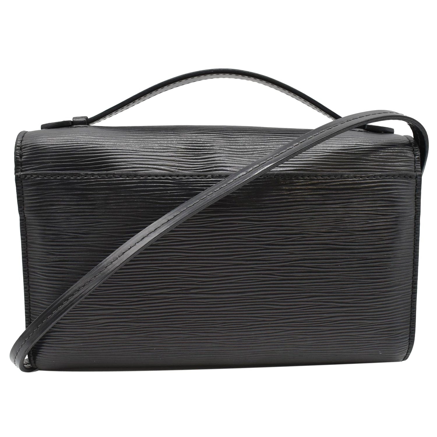 LOUIS VUITTON Clery Pochette Epi Leather Shoulder Bag Black