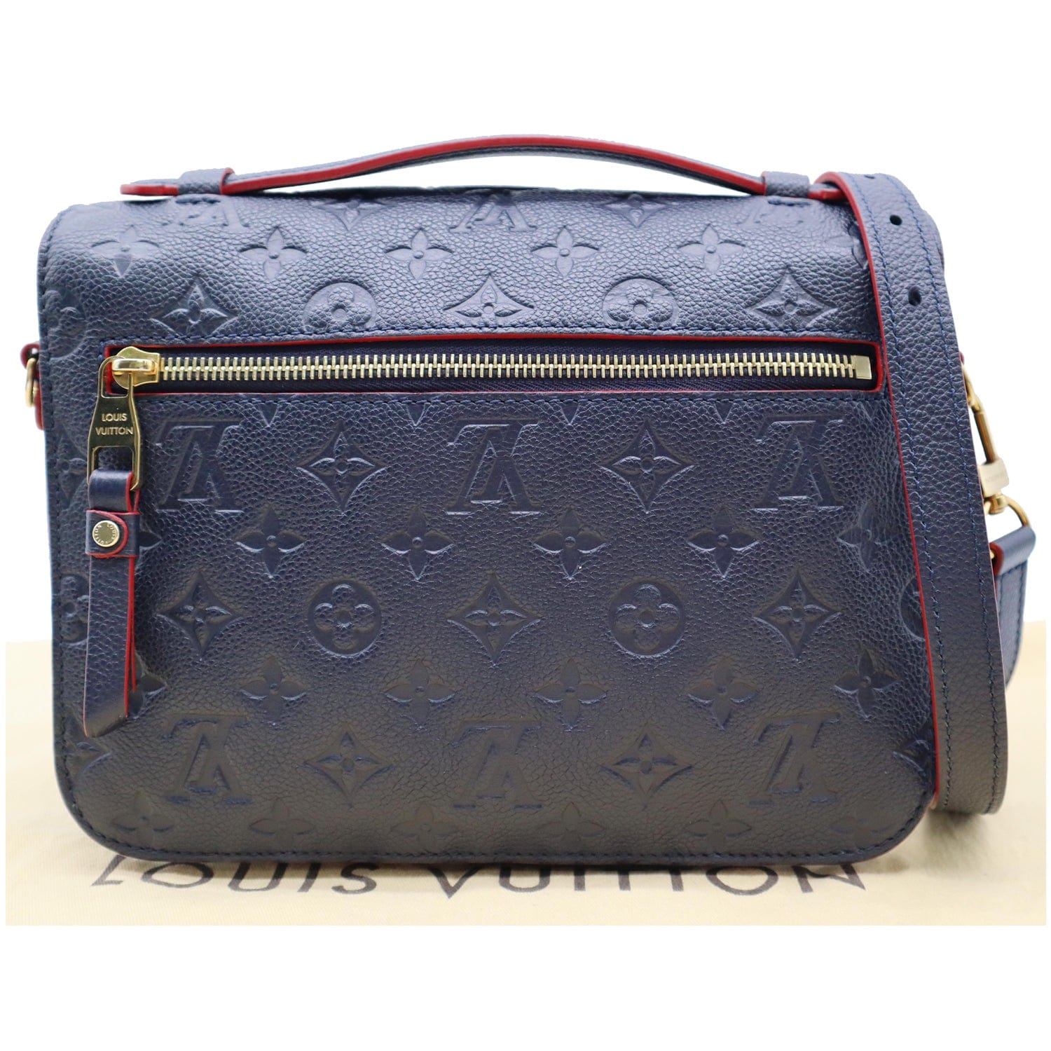 LOUIS VUITTON Metis Pochette Empreinte Leather Crossbody Bag Blue