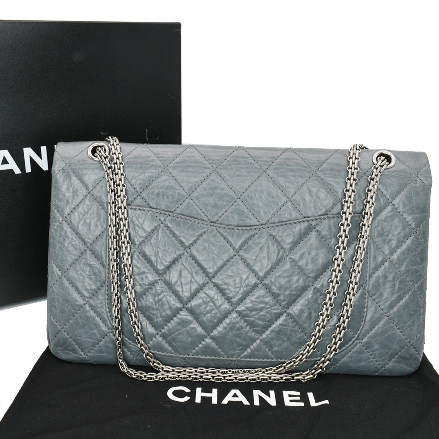 Chanel 50th Anniversary 2.55 Reissue 228 Quilted Aged  Shoulder Bag Grey
