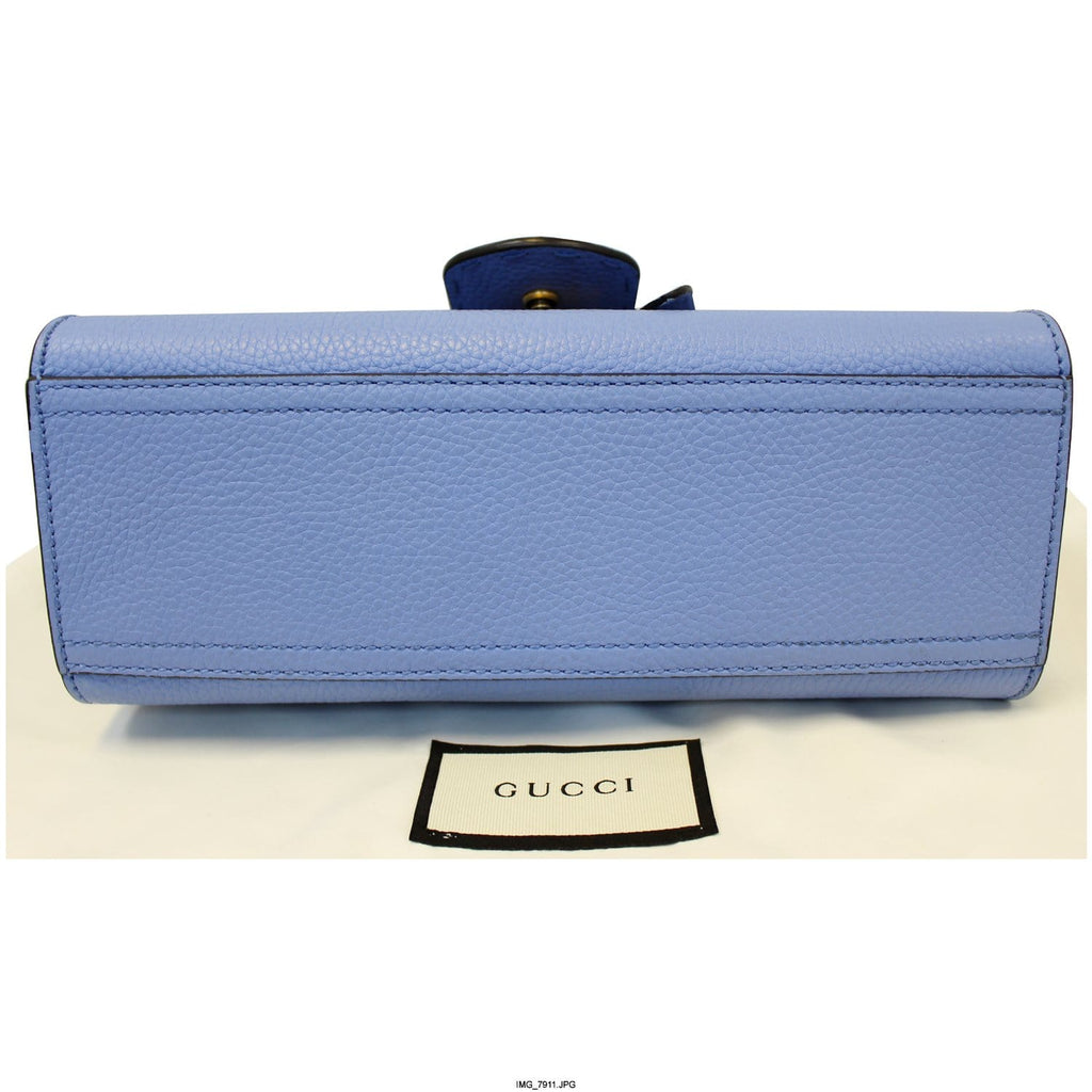 GUCCI Gucci Marmont Leather Top Handle Shoulder Bag Blue 442622