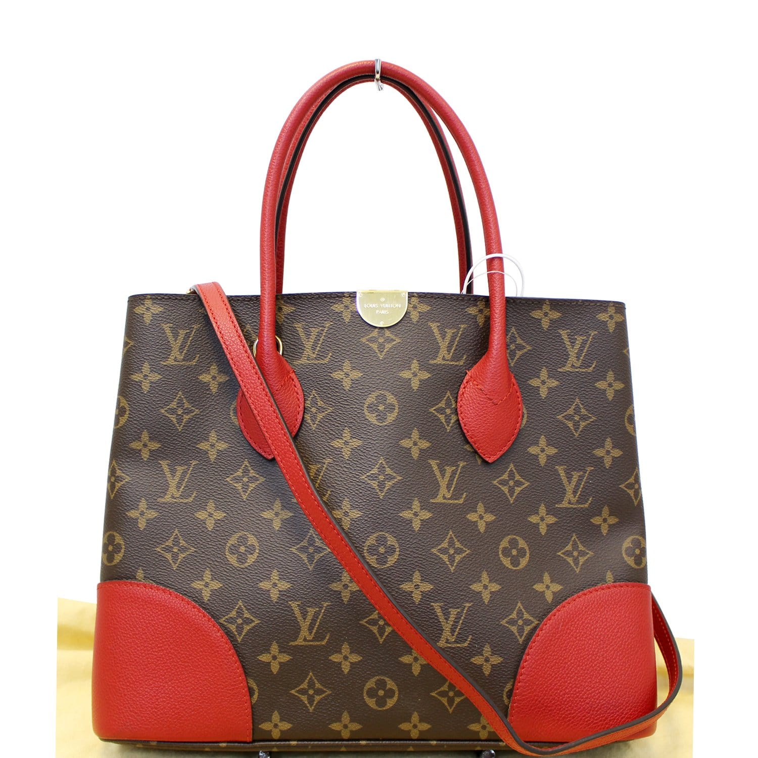LOUIS VUITTON Flandrin Monogram Canvas Tote Shoulder Bag Cherry