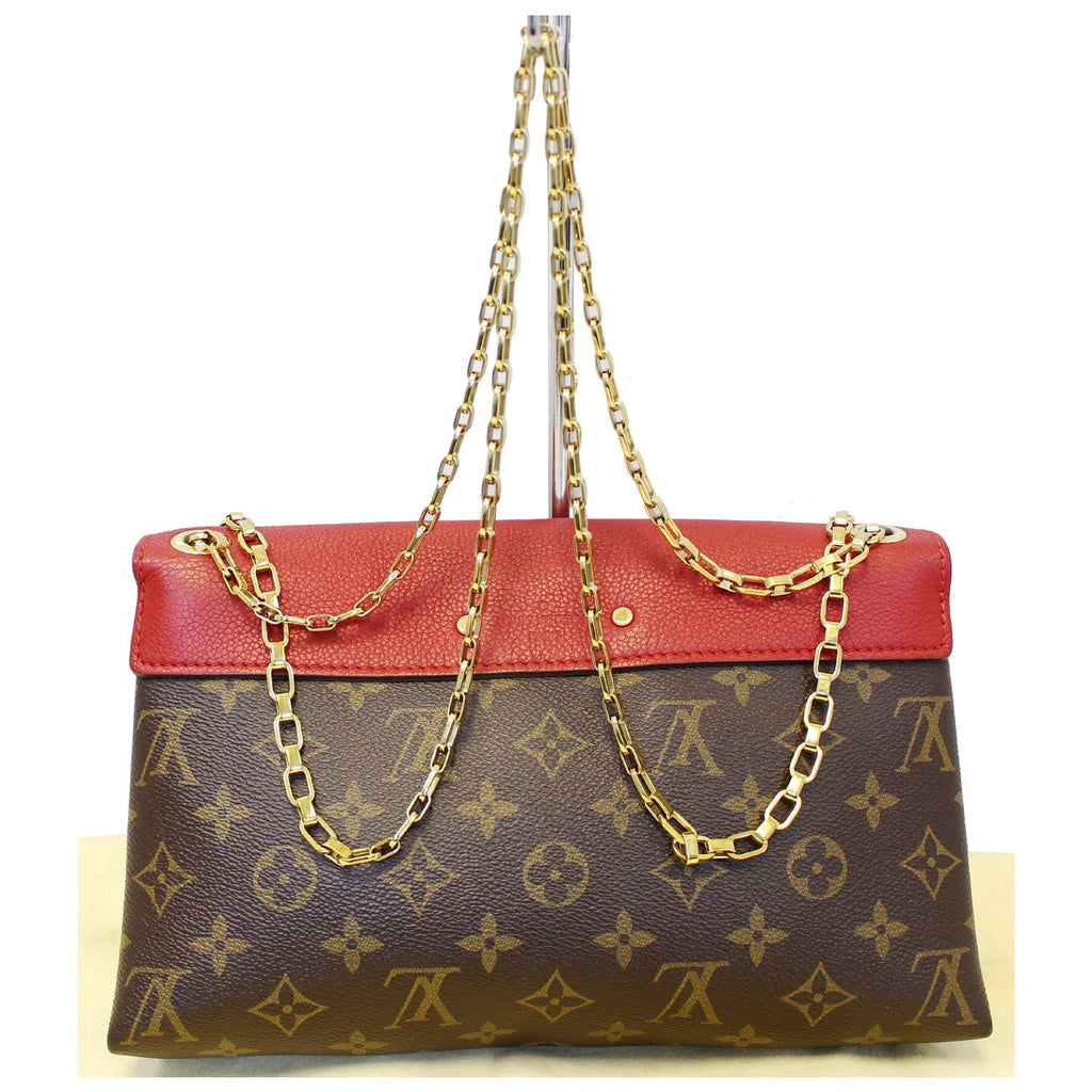 LOUIS VUITTON Monogram Canvas Pallas Chain Crossbody Bag Cherry