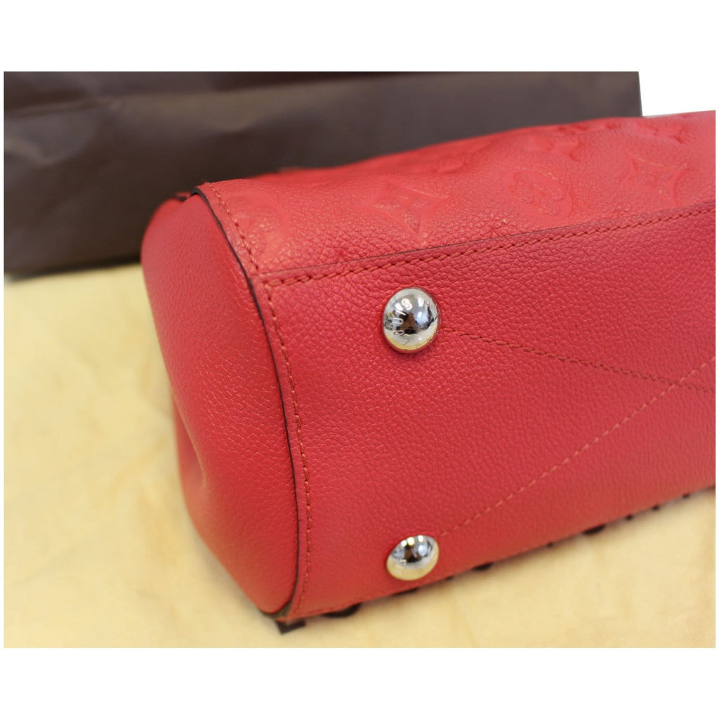 LOUIS VUITTON Montaigne BB Empreinte Leather Shoulder Bag Cherry