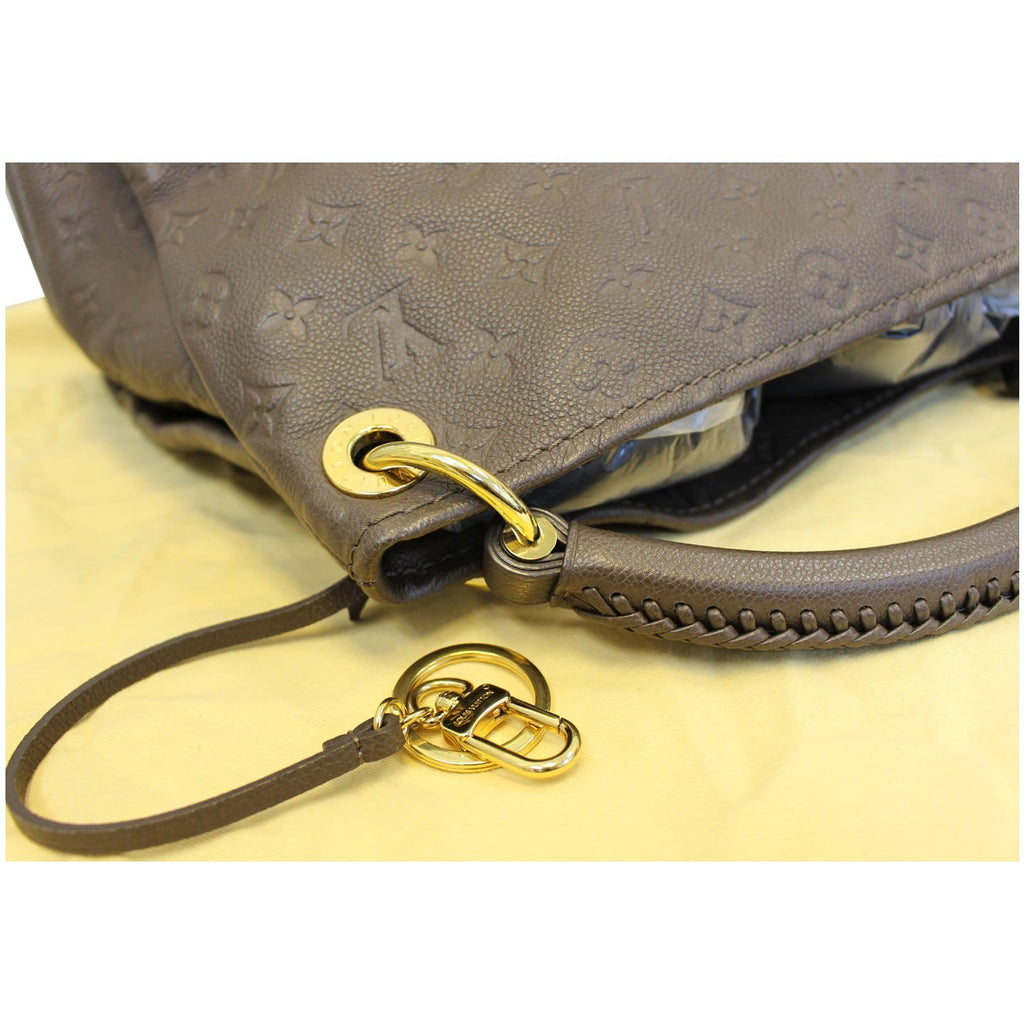 LOUIS VUITTON Artsy MM Monogram Empreinte Leather Shoulder Bag Terre