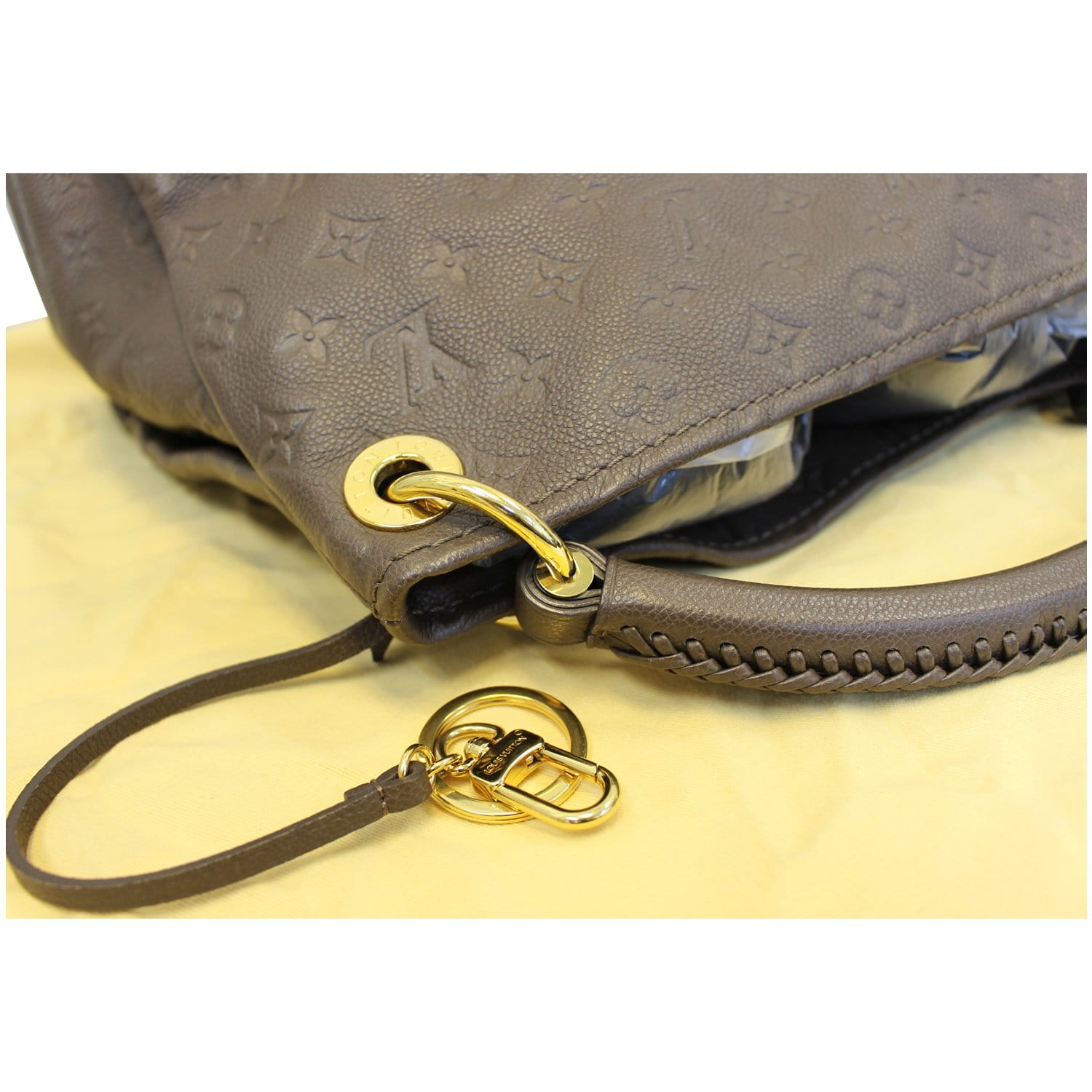 LOUIS VUITTON Artsy MM Monogram Empreinte Leather Shoulder Bag Terre