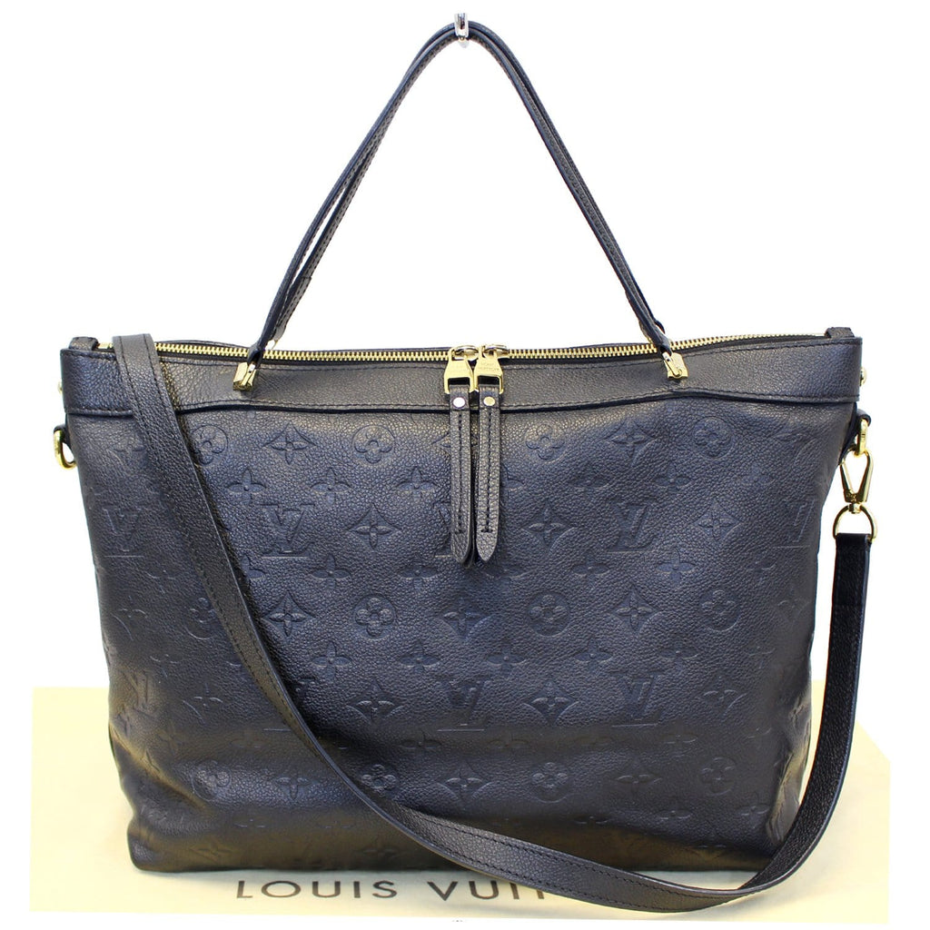 LOUIS VUITTON Bastille MM Empreinte Leather Shoulder Handbag Black