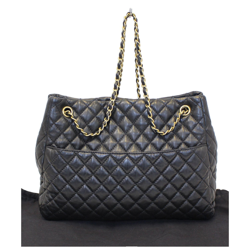 Chanel Large Shopping Flap Shoulder Bag Black