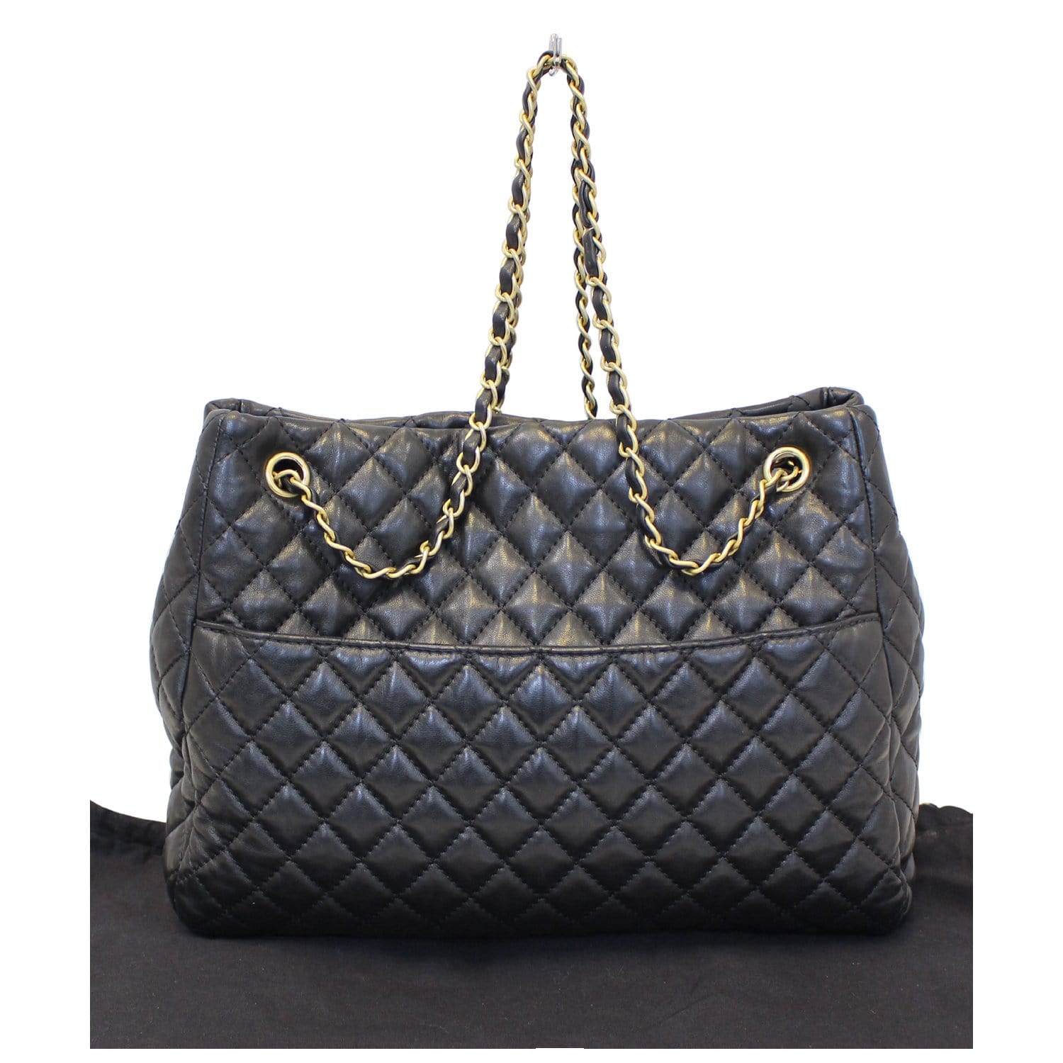 Chanel Large Shopping Flap Shoulder Bag Black