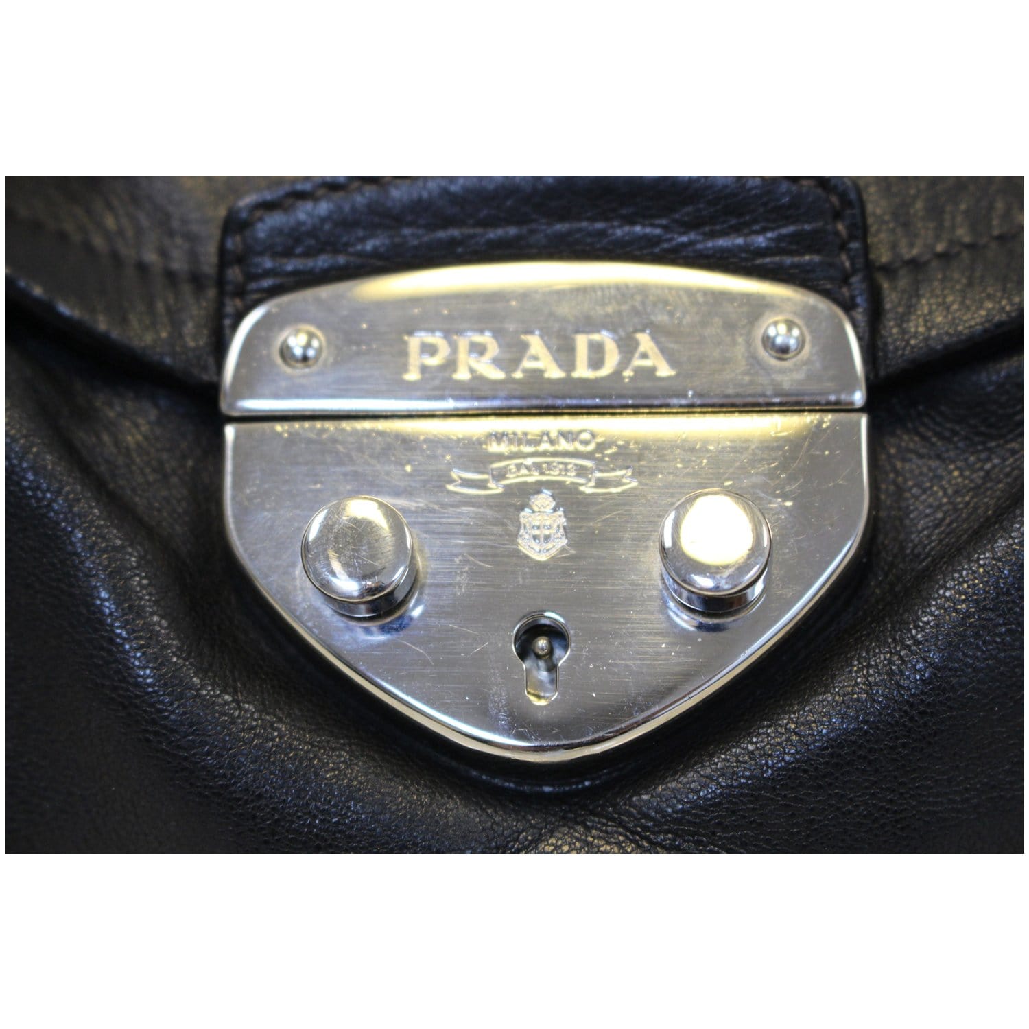 Prada Black  Leather Shoulder Bag