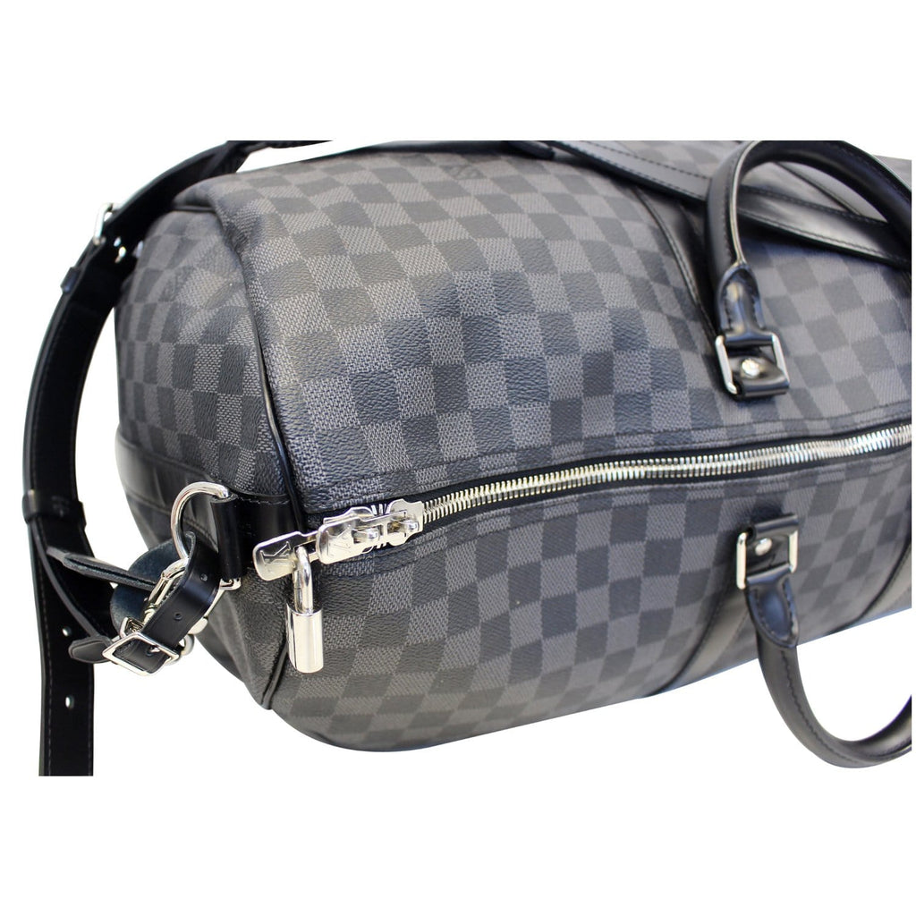LOUIS VUITTON Keepall 55 Damier Graphite Bandouliere Travel Bag