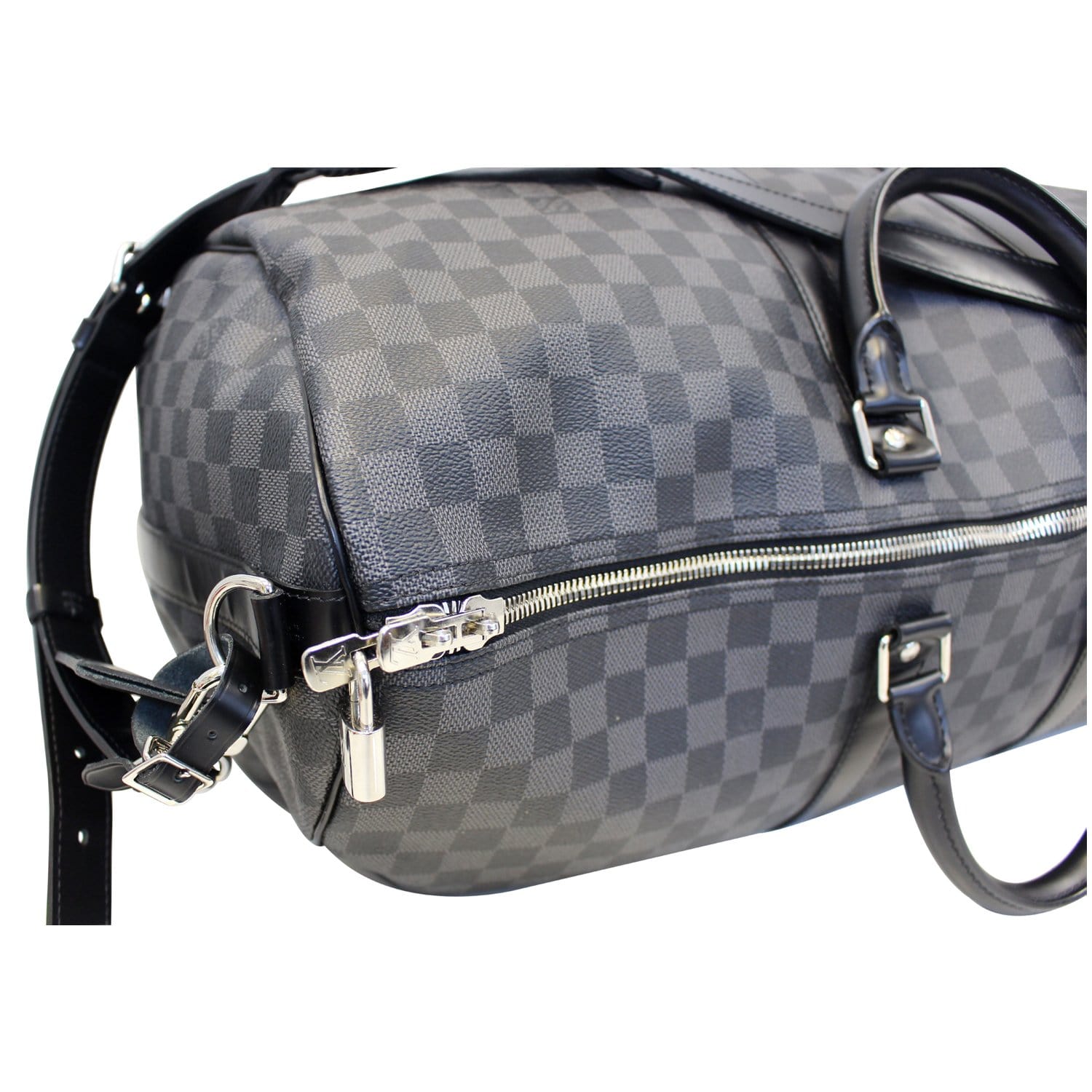 LOUIS VUITTON Keepall 55 Damier Graphite Bandouliere Travel Bag