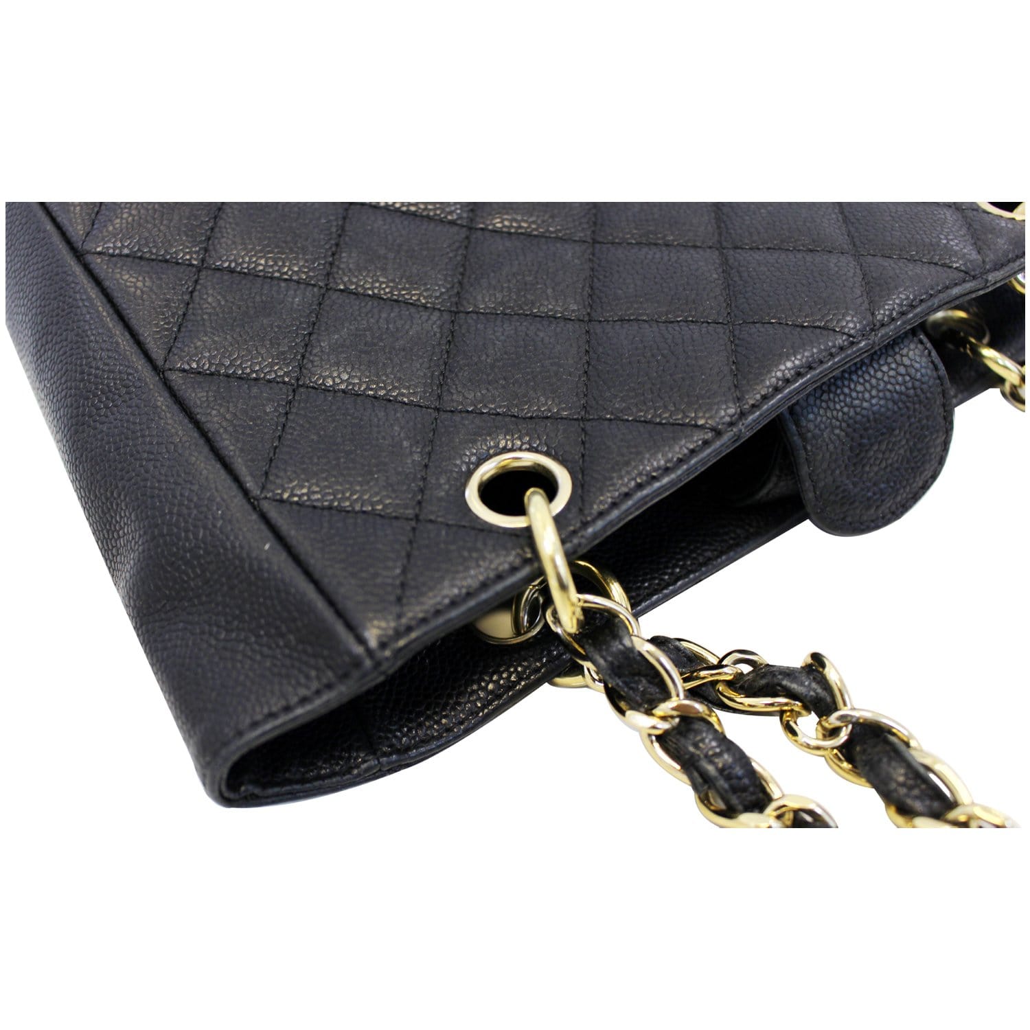 Chanel PST Petit Shopping Caviar Leather Leather Tote Bag Black