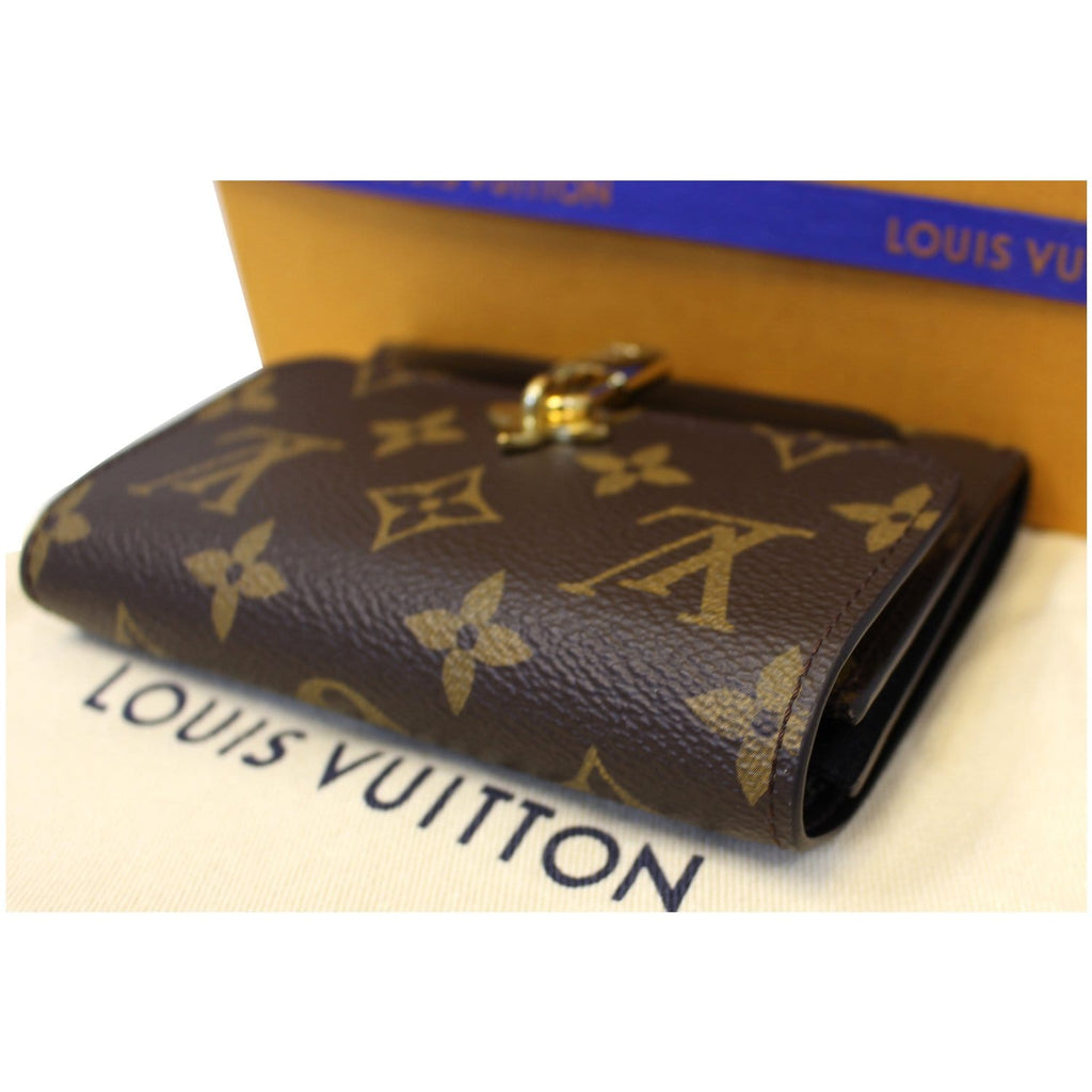 LOUIS VUITTON Flower Lock Monogram Canvas Wallet Black