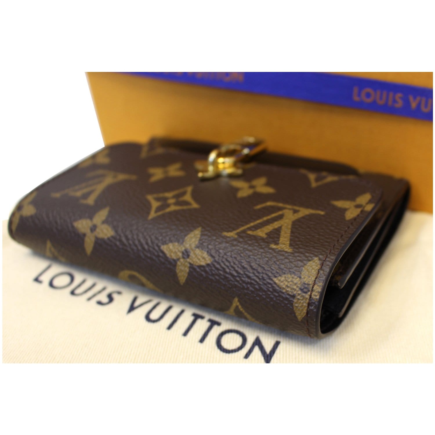 LOUIS VUITTON Flower Lock Monogram Canvas Wallet Black