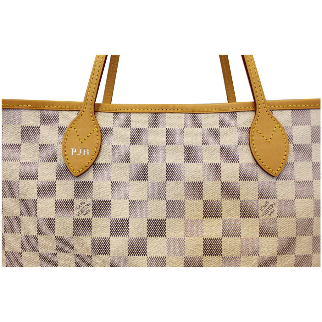LOUIS VUITTON Neverfull GM Damier Azur Tote Shoulder Bag Rose Ballerine