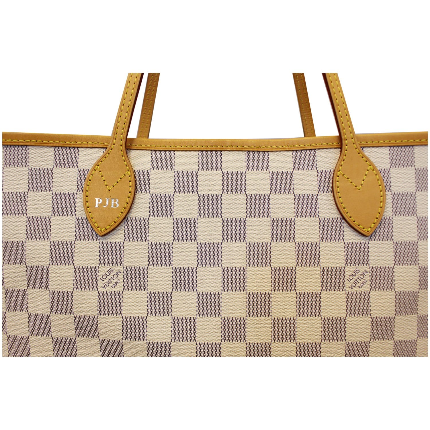 LOUIS VUITTON Neverfull GM Damier Azur Tote Shoulder Bag Rose Ballerine