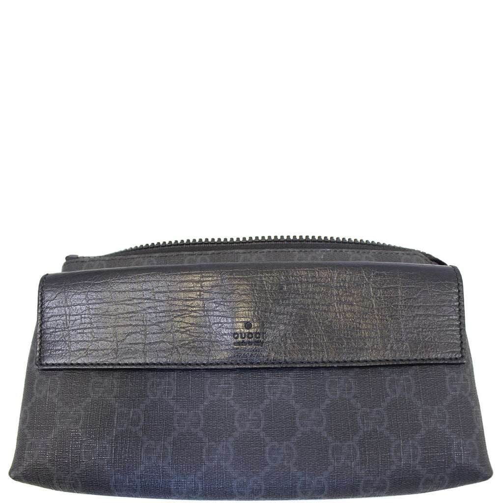 GUCCI Gucci Supreme Monogram Waist Bum Bag Black 161833