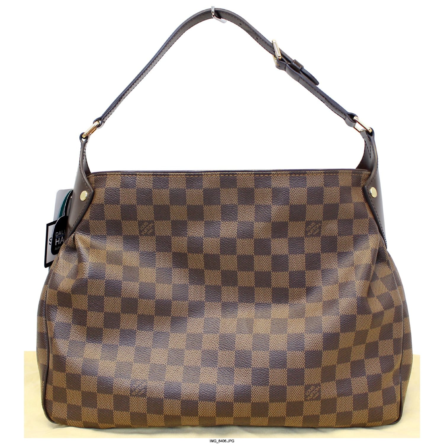 LOUIS VUITTON Reggia Damier Ebene Shoulder Bag Brown