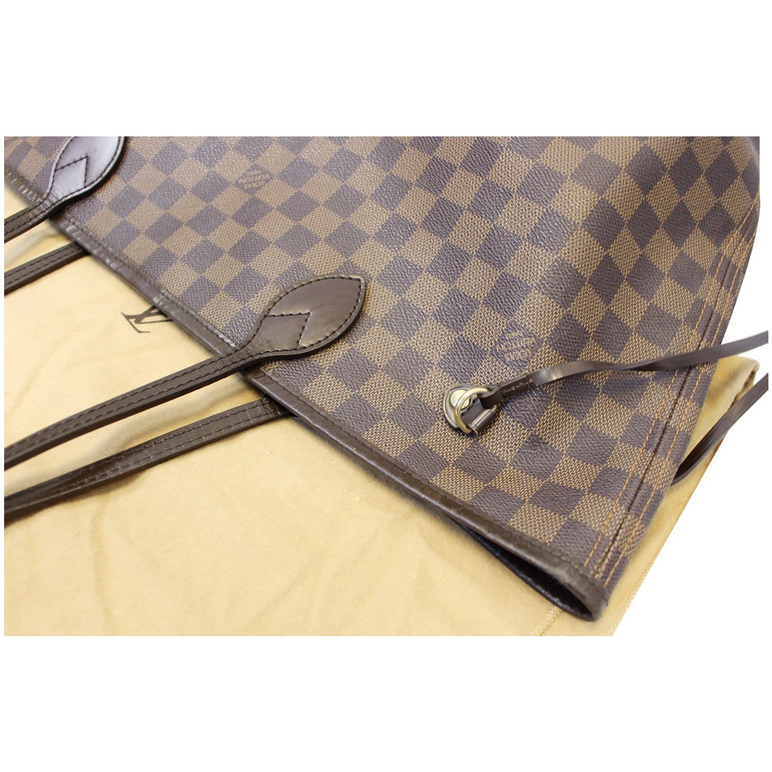 LOUIS VUITTON Neverfull MM Damier Ebene Tote Shoulder Bag