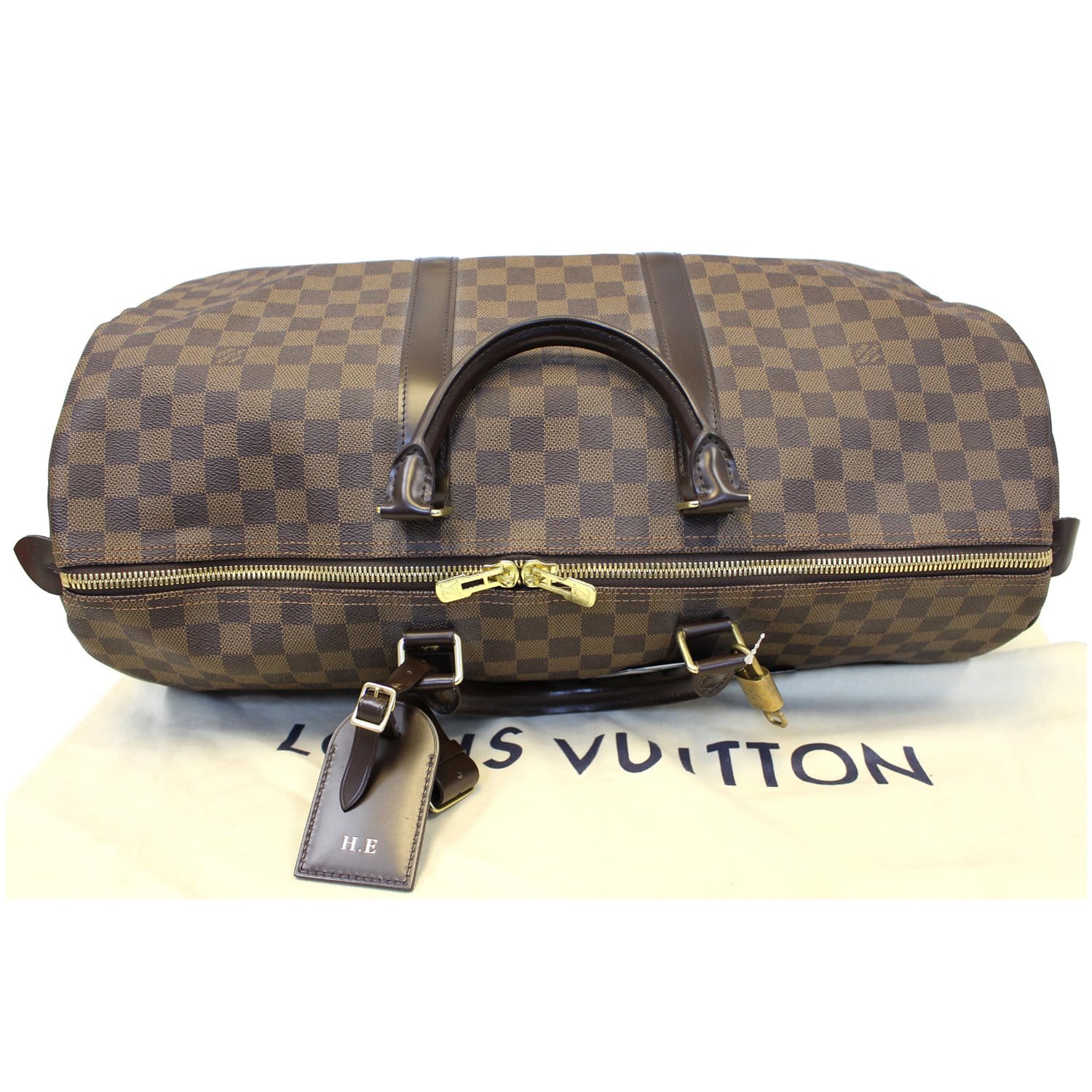 LOUIS VUITTON Keepall 50 Damier Ebene Boston Travel Bag