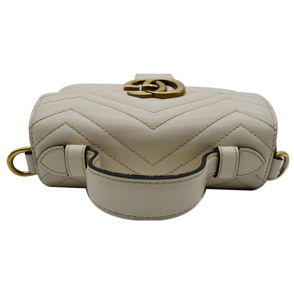 GUCCI Gucci Marmont Mini Top Handle Shoulder Bag White 547260