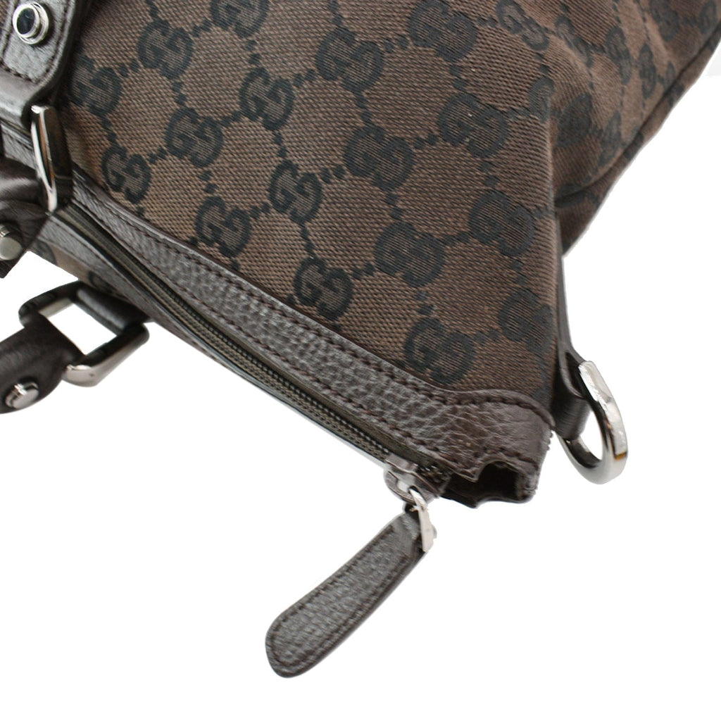 GUCCI Gucci Guccissima Canvas Leather Tote Brown 339550