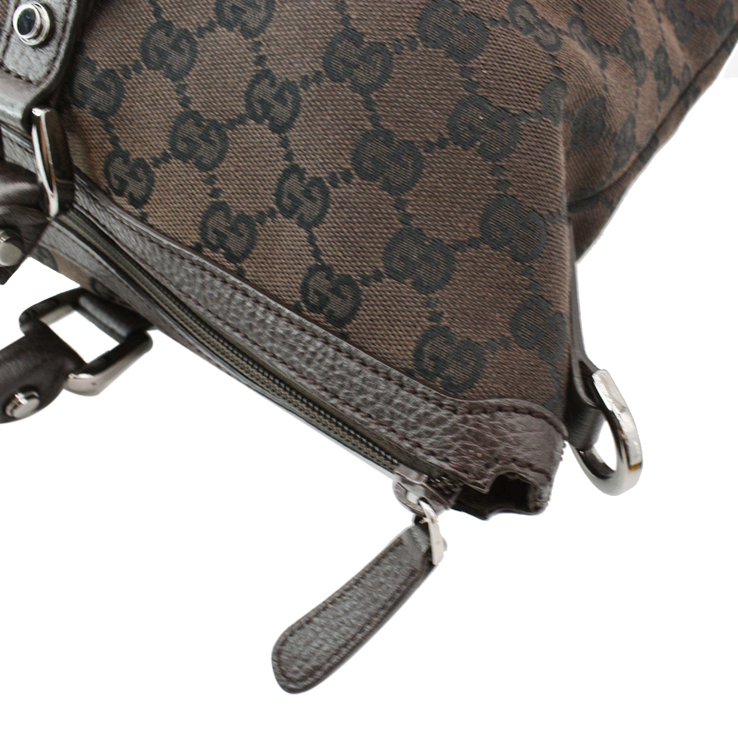 GUCCI Gucci Guccissima Canvas Leather Tote Brown 339550