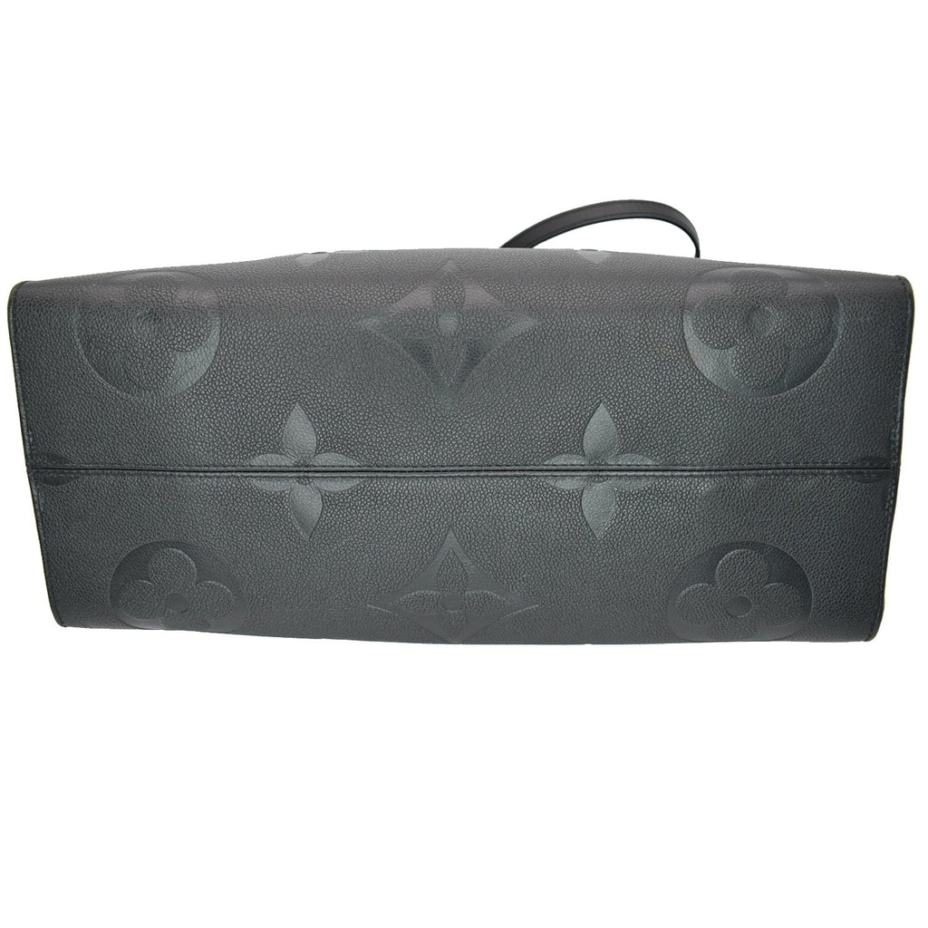 LOUIS VUITTON Onthego GM Monogram Empreinte Leather Tote Bag Black