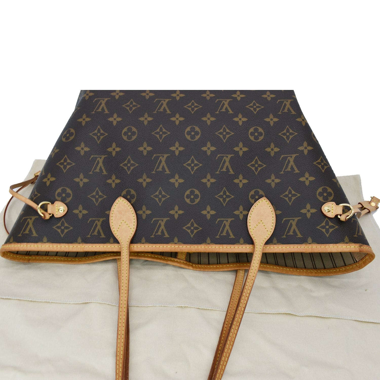 LOUIS VUITTON  Neverfull MM Monogram Canvas Tote Bag Brown