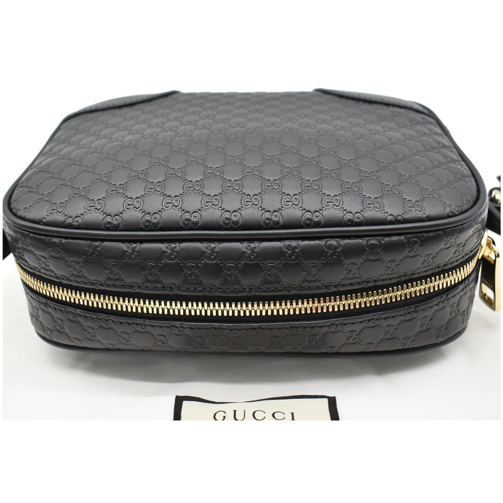GUCCI Bree Mini Gucci Microguccissima Leather Crossbody Bag Black 449413