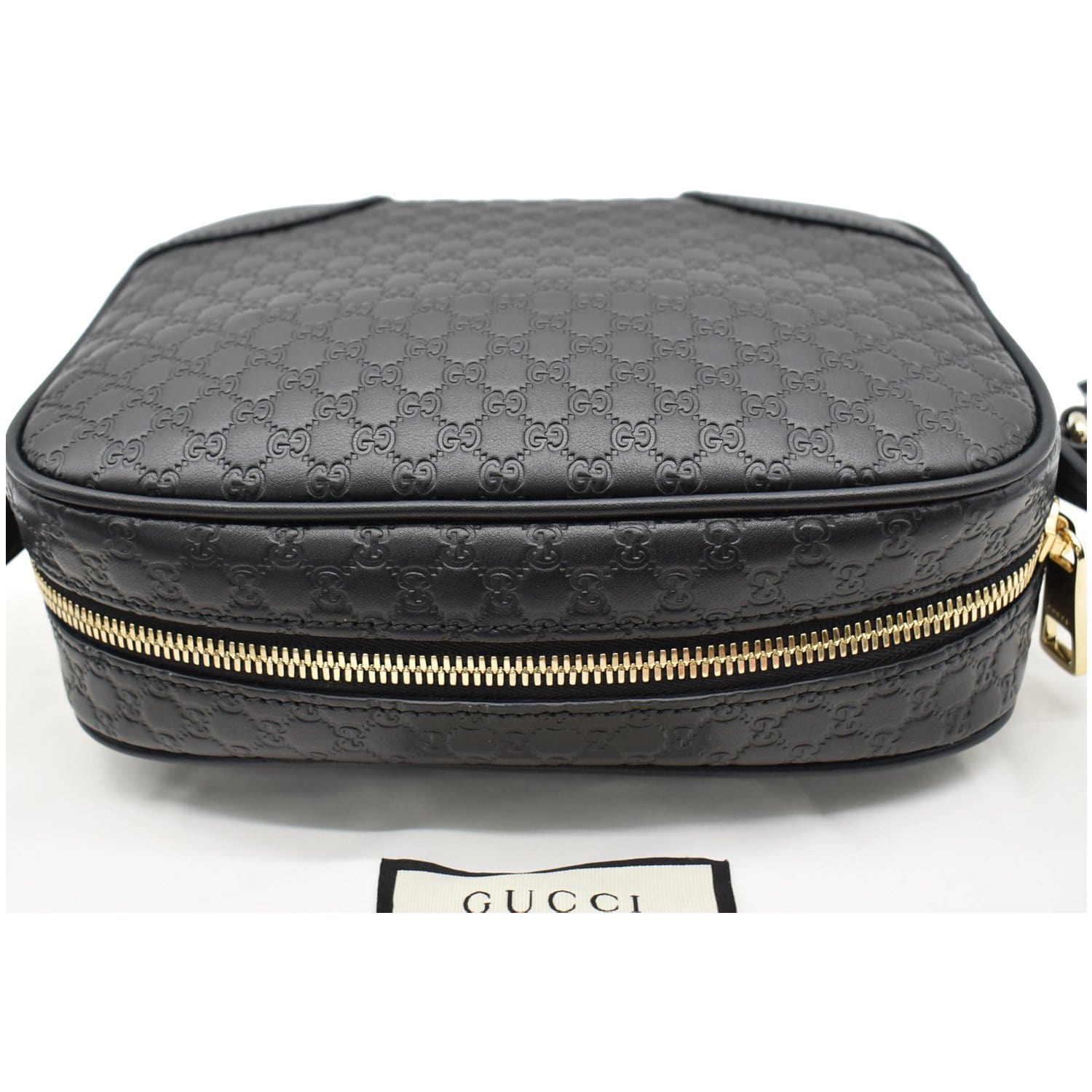 GUCCI Bree Mini Gucci Microguccissima Leather Crossbody Bag Black 449413