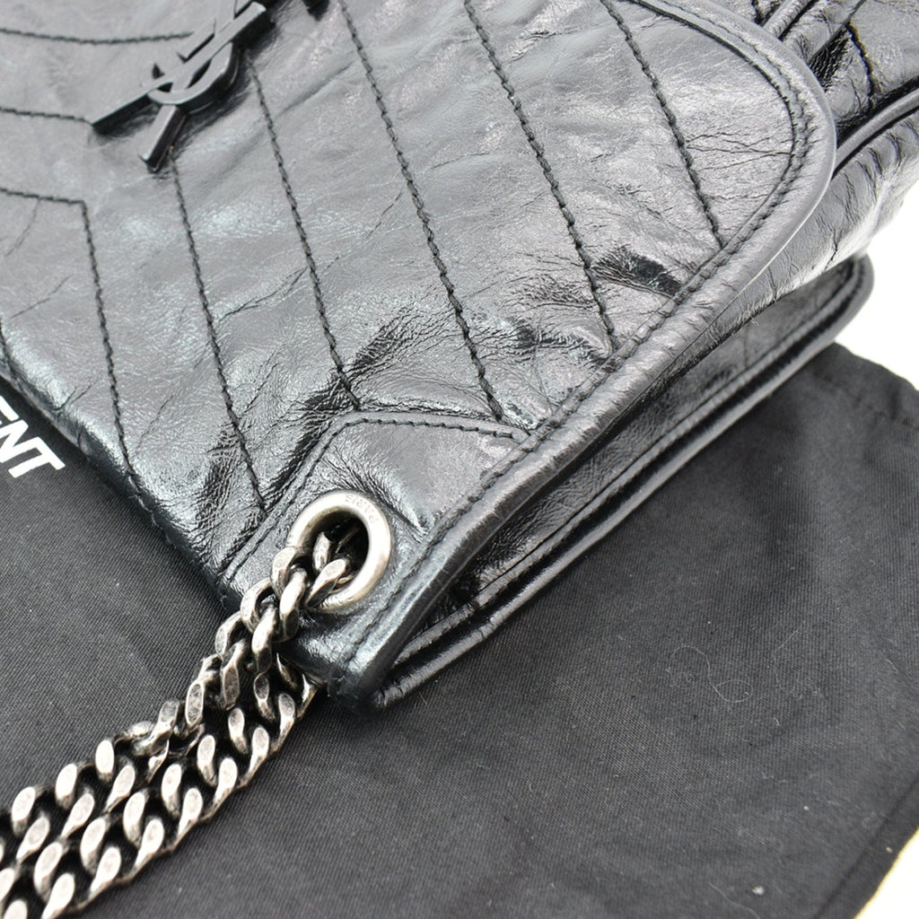 YVES SAINT LAURENT Niki Medium Leather Crossbody Bag Black - New Year Deals