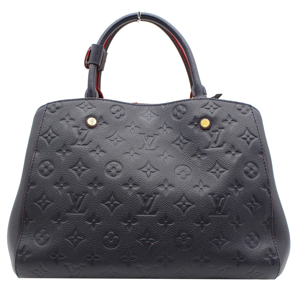 LOUIS VUITTON Montaigne MM Monogram Empreinte Shoulder Bag Blue