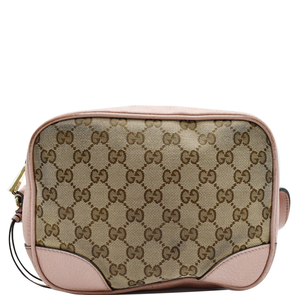GUCCI Bree Gucci Canvas Leather Crossbody Bag Pink 449413
