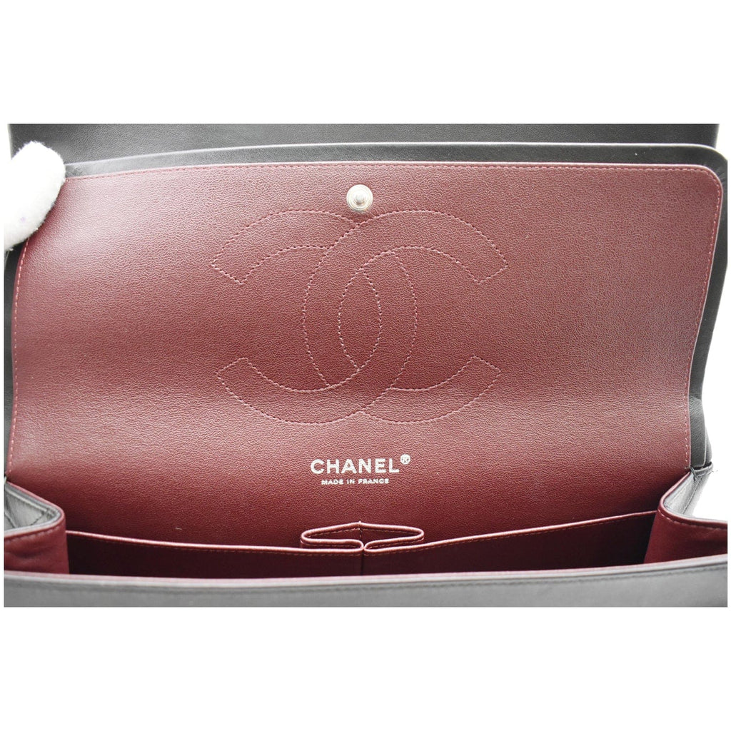 Chanel Classic Jumbo Double Flap  Leather Shoulder Bag Black