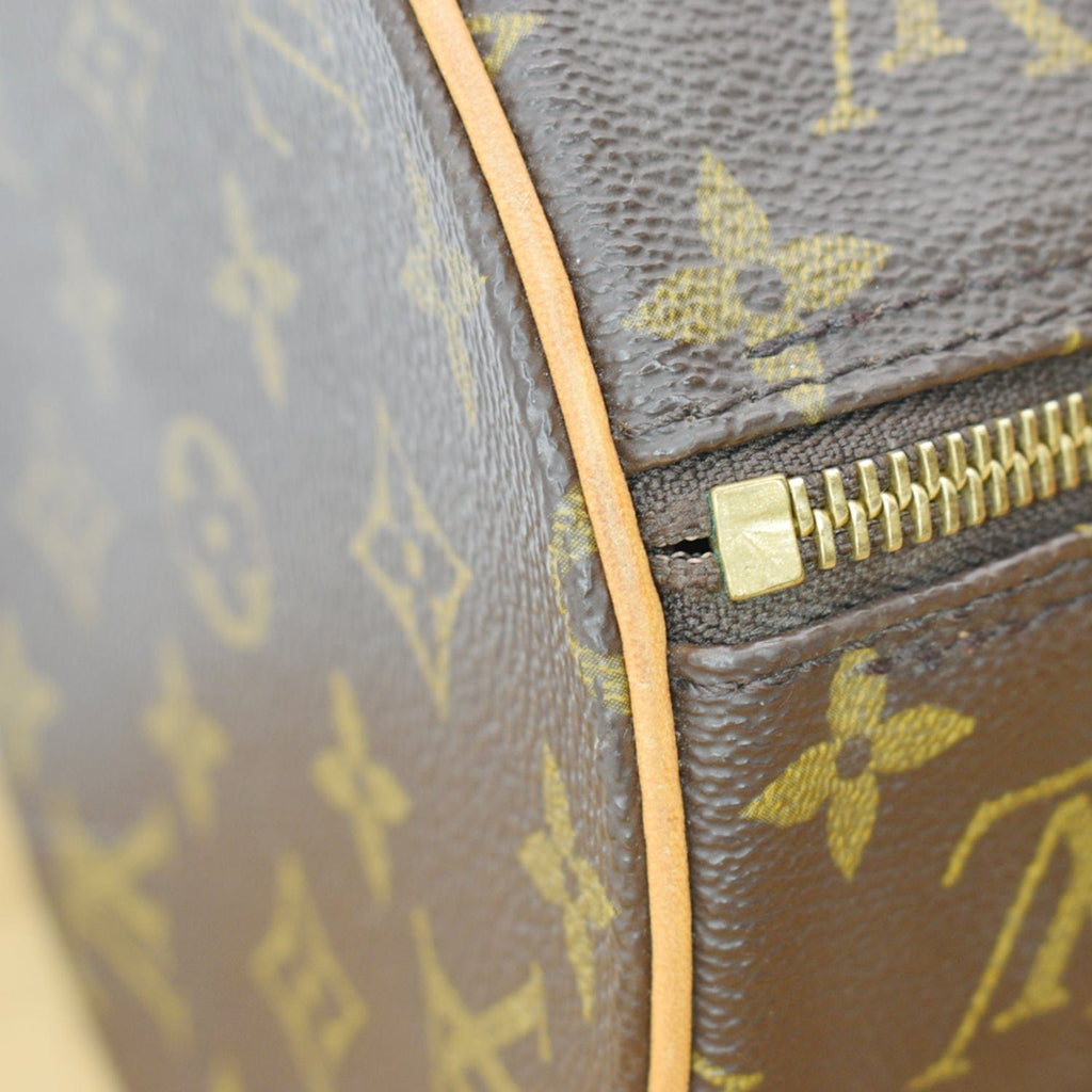LOUIS VUITTON Papillon 30 Monogram Canvas Satchel Bag Brown