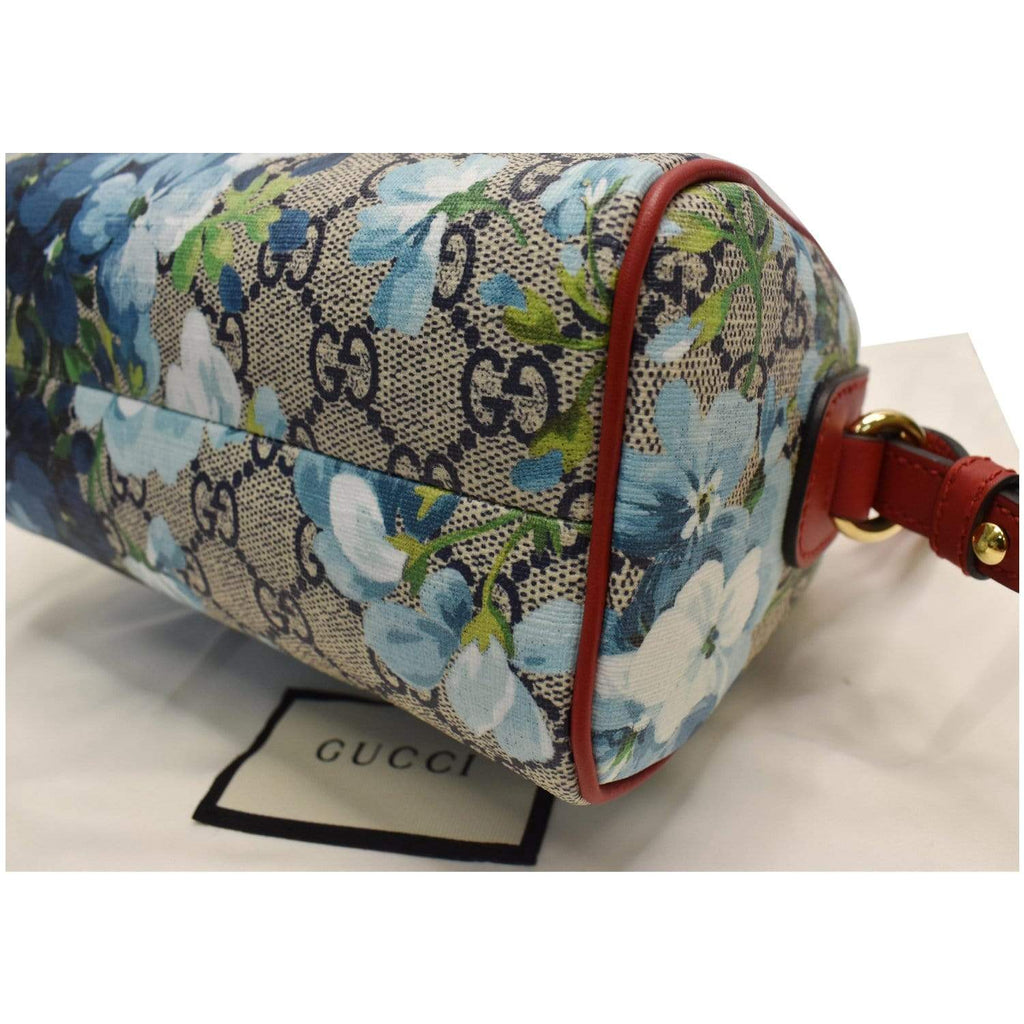 GUCCI Mini Blooms Gucci Supreme Canvas Top Handle Crossbody Bag Red 546312