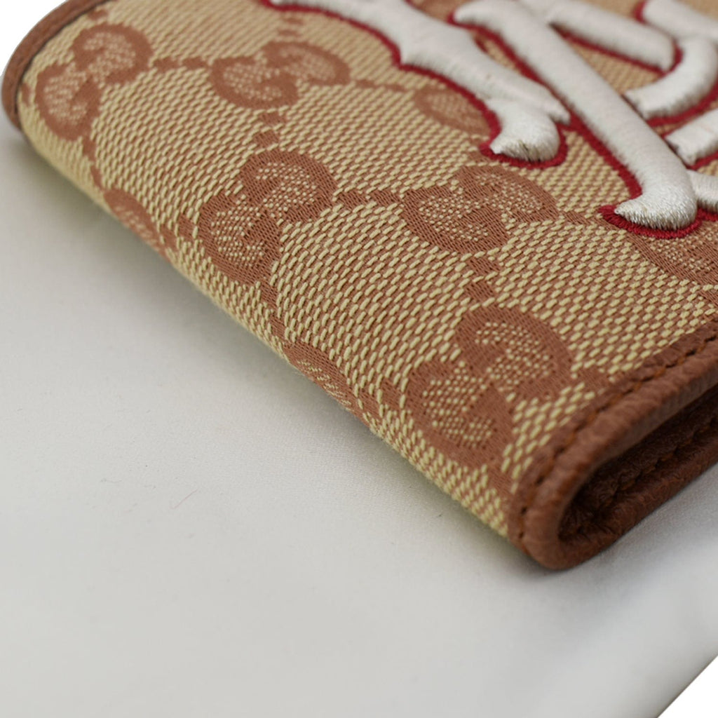 GUCCI Gucci LA Angels Patch Bi-fold Wallet Beige 547787