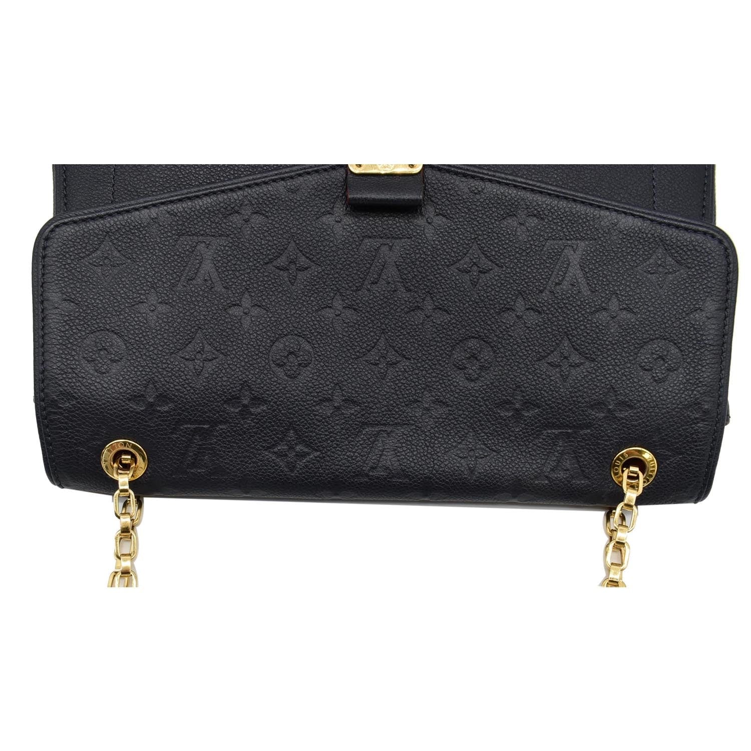 LOUIS VUITTON Saint Germain MM Monogram Empreinte Leather Shoulder Bag Marine Rouge