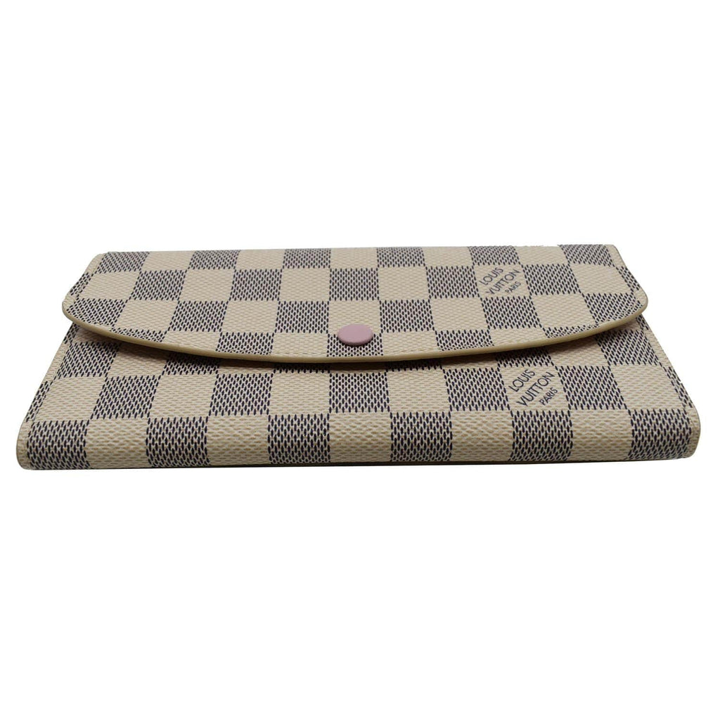 LOUIS VUITTON Emilie Damier Azur Wallet White